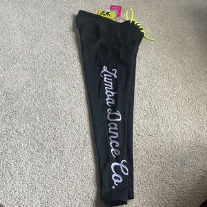 Zumba Fitness Black Leggings with Neon Yellow Laces